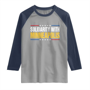 Solidarity With Minneapolis Raglan Shirt Minnesota Community Support Gift TS12 Sport Gray Navy Print Your Wear