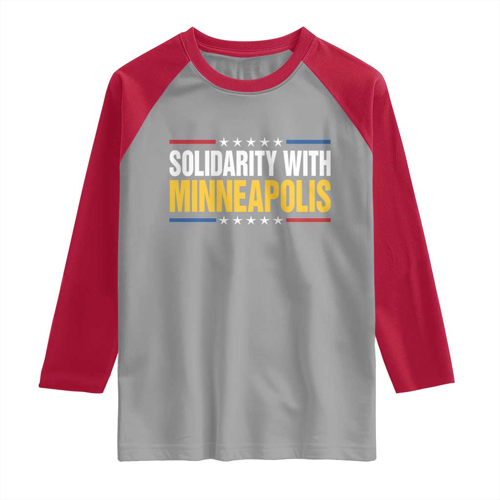 Solidarity With Minneapolis Raglan Shirt Minnesota Community Support Gift TS12 Sport Gray Red Print Your Wear