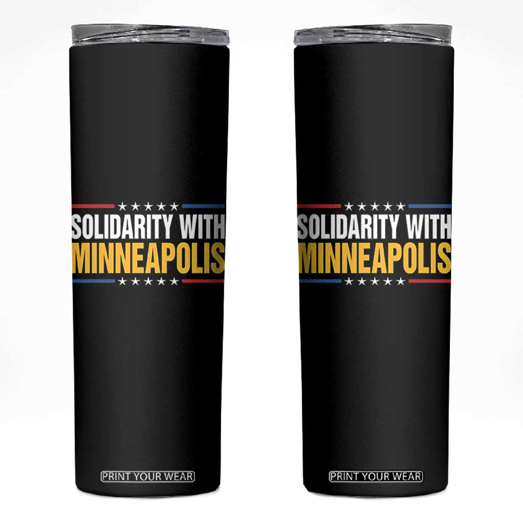 Solidarity With Minneapolis Skinny Tumbler Minnesota Community Support Gift TS12 Black Print Your Wear