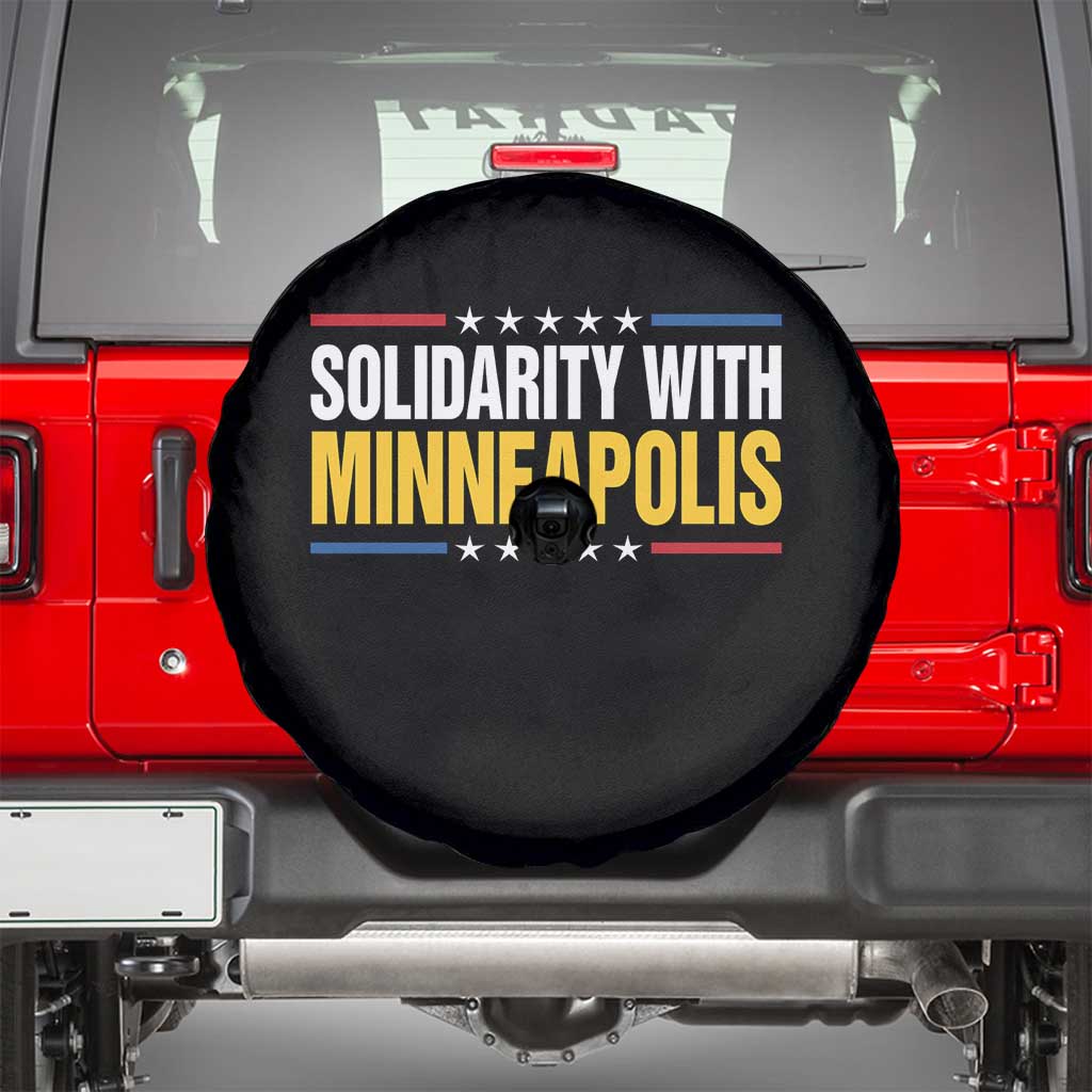 Solidarity With Minneapolis Spare Tire Cover Minnesota Community Support Gift TS12 Black Print Your Wear
