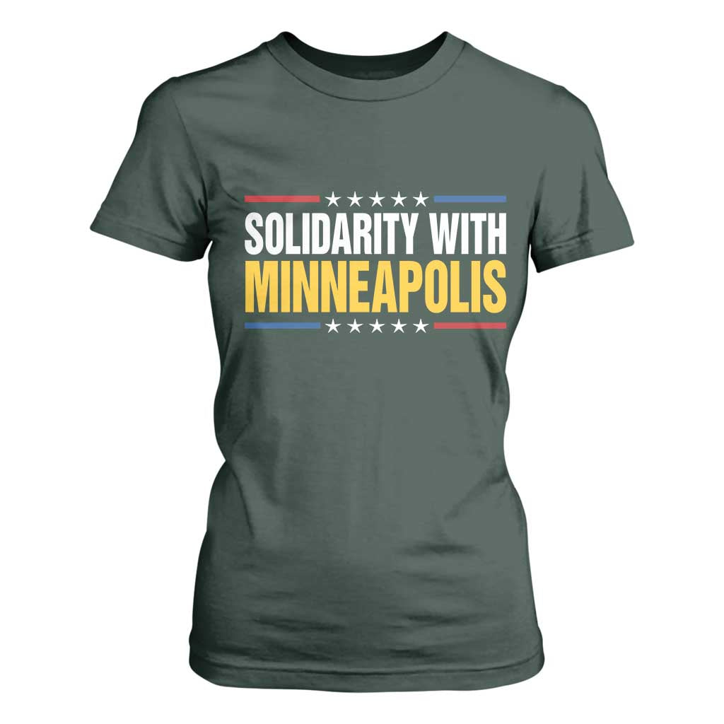 Solidarity With Minneapolis T Shirt For Women Minnesota Community Support Gift TS12 Dark Forest Green Print Your Wear