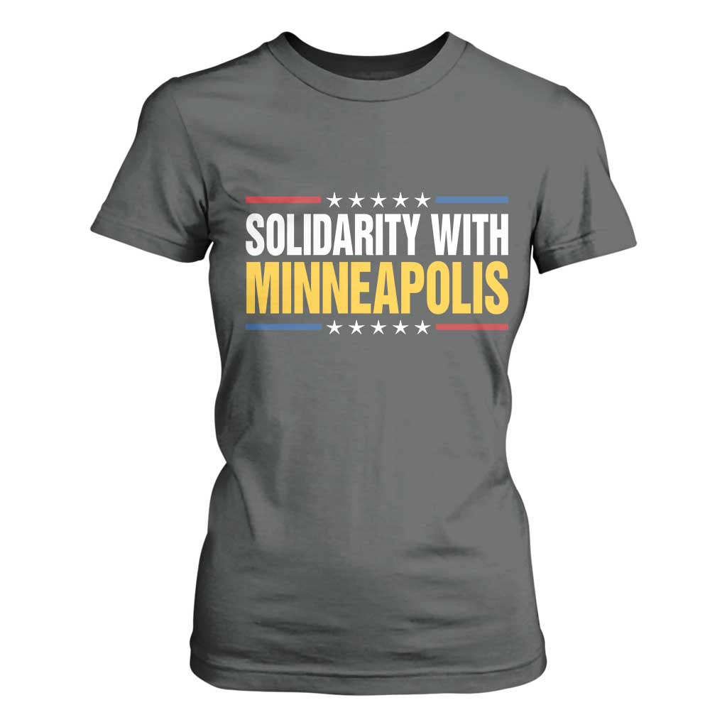 Solidarity With Minneapolis T Shirt For Women Minnesota Community Support Gift TS12 Dark Heather Print Your Wear