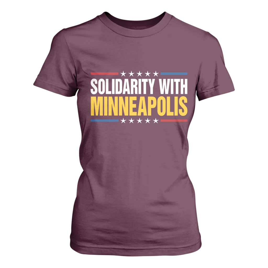 Solidarity With Minneapolis T Shirt For Women Minnesota Community Support Gift TS12 Maroon Print Your Wear