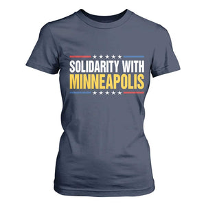 Solidarity With Minneapolis T Shirt For Women Minnesota Community Support Gift TS12 Navy Print Your Wear