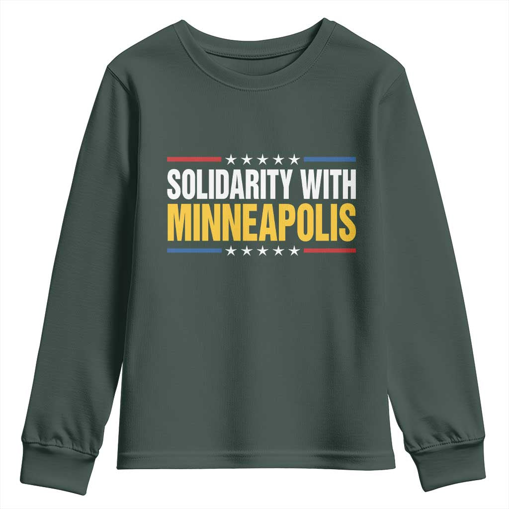 Solidarity With Minneapolis Youth Sweatshirt Minnesota Community Support Gift TS12 Dark Forest Green Print Your Wear