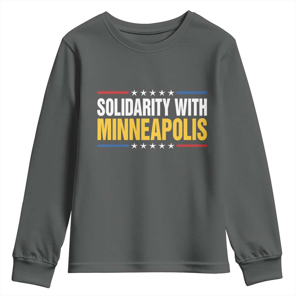 Solidarity With Minneapolis Youth Sweatshirt Minnesota Community Support Gift TS12 Dark Heather Print Your Wear