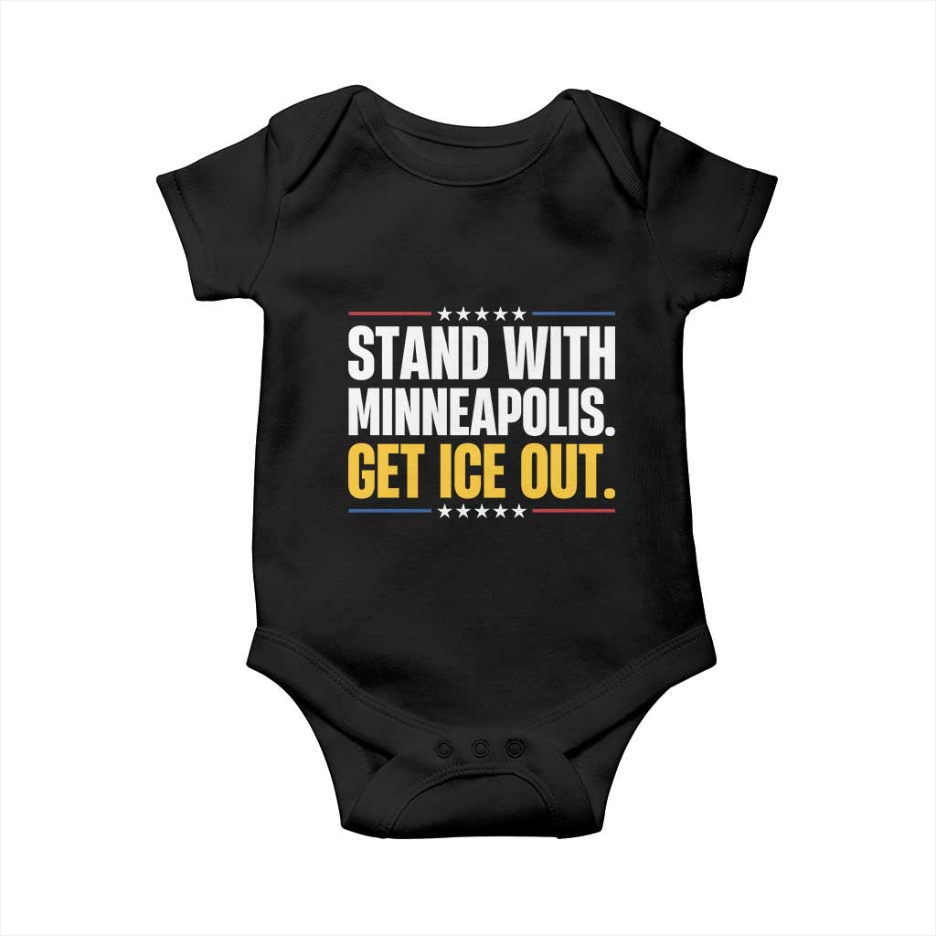 Stand With Minneapolis Baby Onesie Minnesota Community Support Gift TS12 Black Print Your Wear
