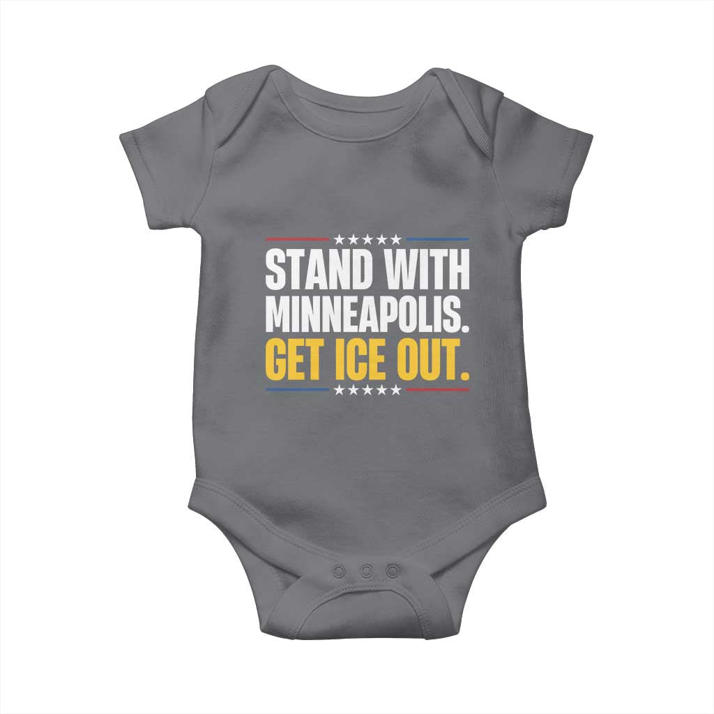 Stand With Minneapolis Baby Onesie Minnesota Community Support Gift TS12 Charcoal Print Your Wear