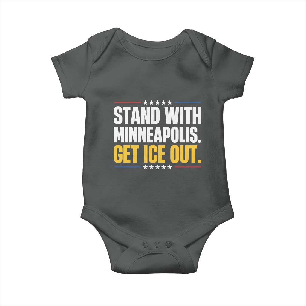 Stand With Minneapolis Baby Onesie Minnesota Community Support Gift TS12 Dark Heather Print Your Wear