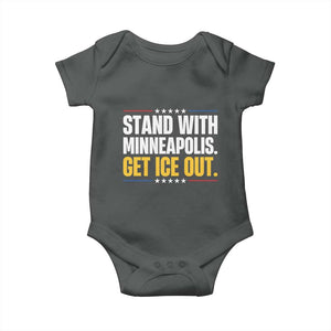 Stand With Minneapolis Baby Onesie Minnesota Community Support Gift TS12 Dark Heather Print Your Wear