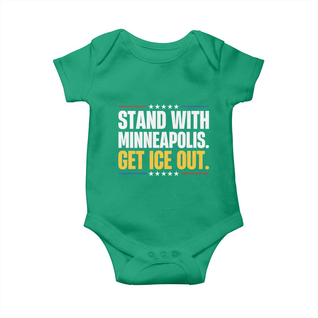 Stand With Minneapolis Baby Onesie Minnesota Community Support Gift TS12 Irish Green Print Your Wear