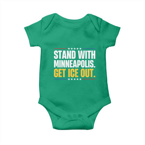 Stand With Minneapolis Baby Onesie Minnesota Community Support Gift TS12 Irish Green Print Your Wear