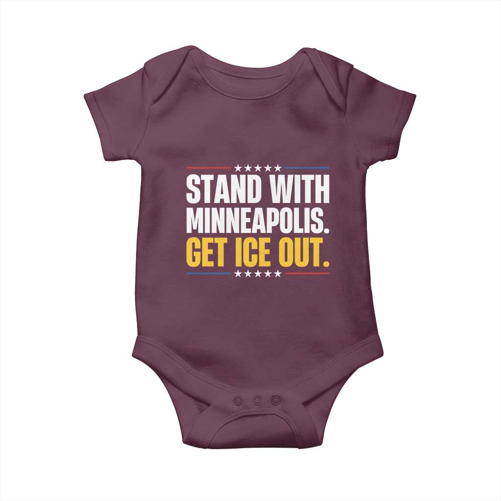 Stand With Minneapolis Baby Onesie Minnesota Community Support Gift TS12 Maroon Print Your Wear