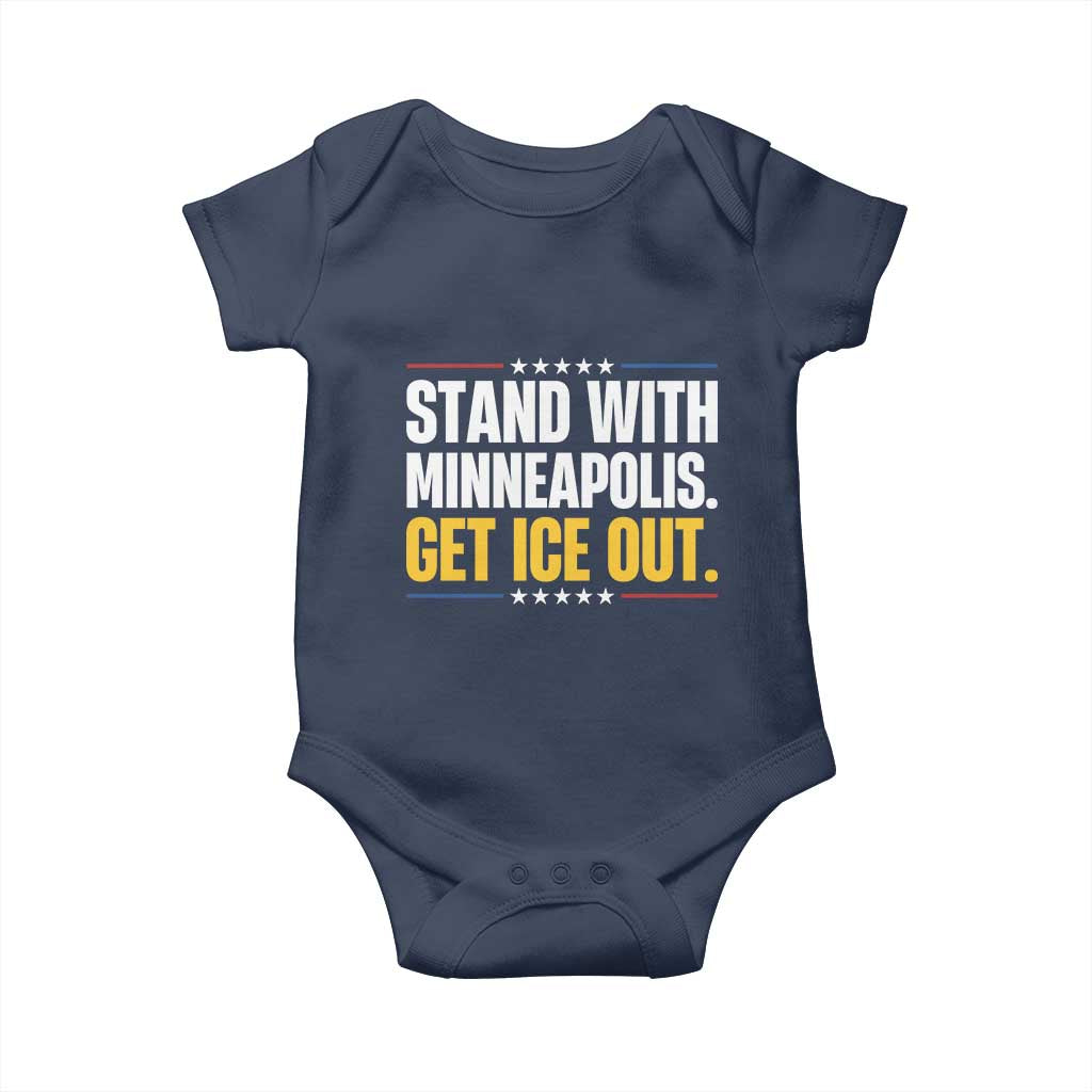 Stand With Minneapolis Baby Onesie Minnesota Community Support Gift TS12 Navy Print Your Wear