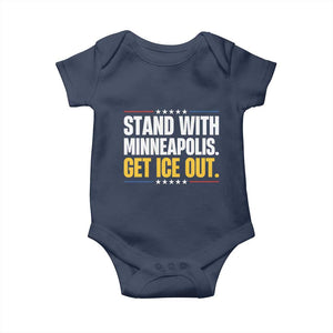 Stand With Minneapolis Baby Onesie Minnesota Community Support Gift TS12 Navy Print Your Wear
