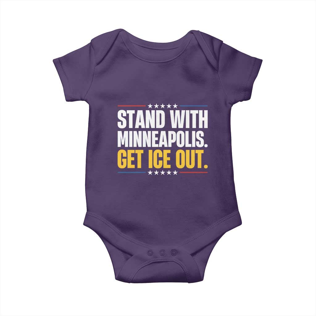 Stand With Minneapolis Baby Onesie Minnesota Community Support Gift TS12 Purple Print Your Wear