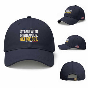 Stand With Minneapolis Baseball Cap Minnesota Community Support Gift TS12 Baseball Cap Universal Fit Navy Print Your Wear