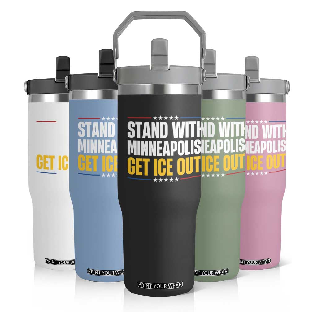 Stand With Minneapolis Flip Straw Tumbler Minnesota Community Support Gift TS12 Print Your Wear