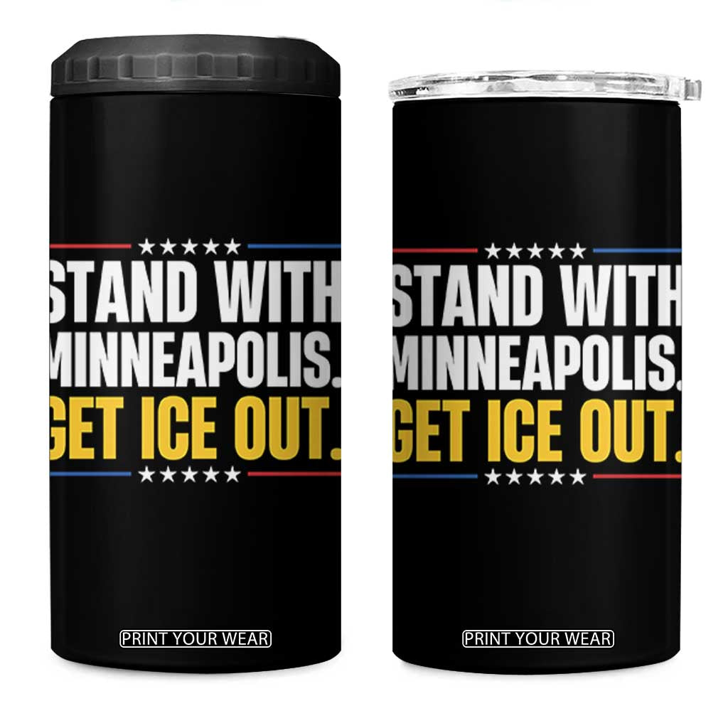 Stand With Minneapolis 4 in 1 Can Cooler Tumbler Minnesota Community Support Gift TS12 One Size: 16 oz Black Print Your Wear