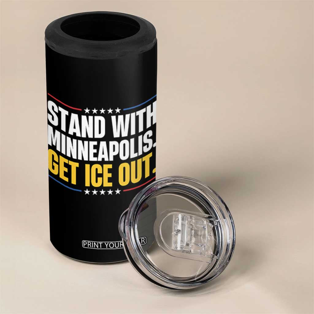 Stand With Minneapolis 4 in 1 Can Cooler Tumbler Minnesota Community Support Gift TS12 Print Your Wear