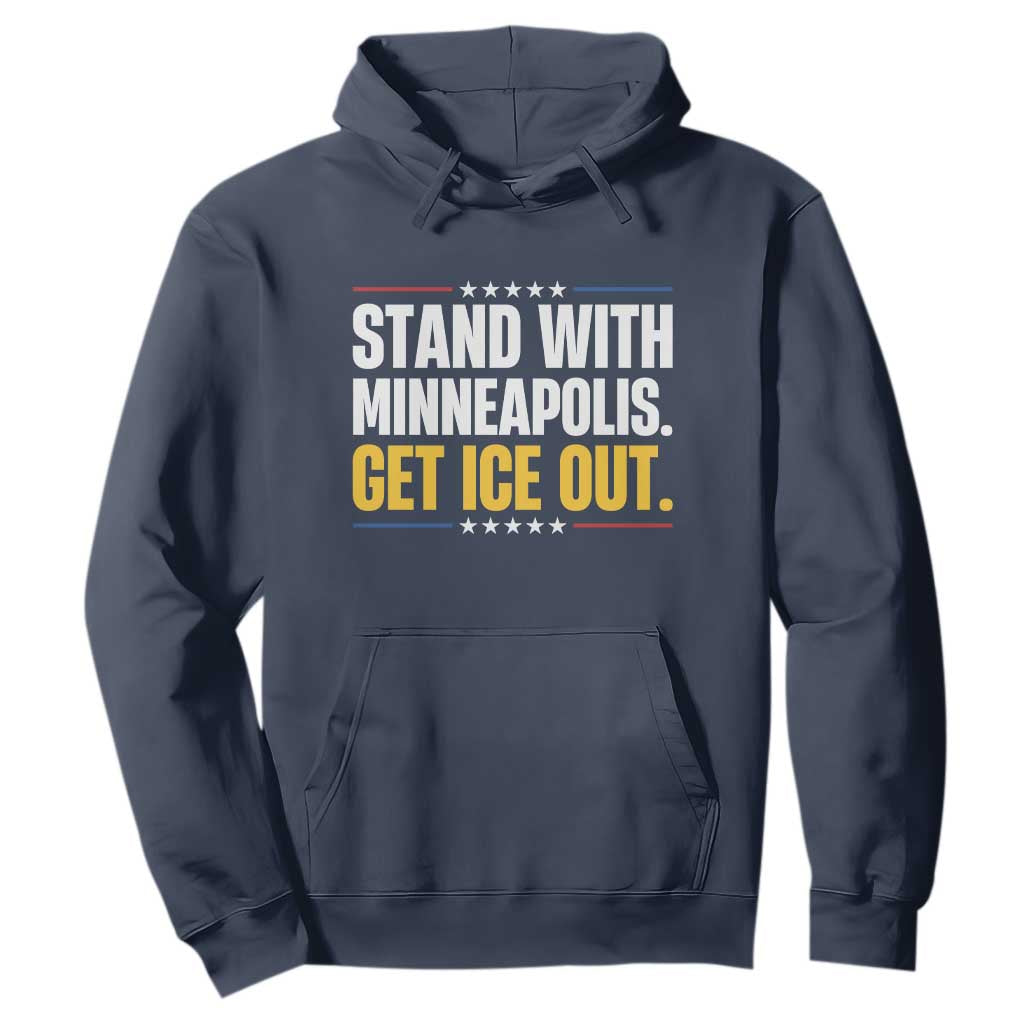 Stand With Minneapolis Hoodie Minnesota Community Support Gift TS12 Navy Print Your Wear