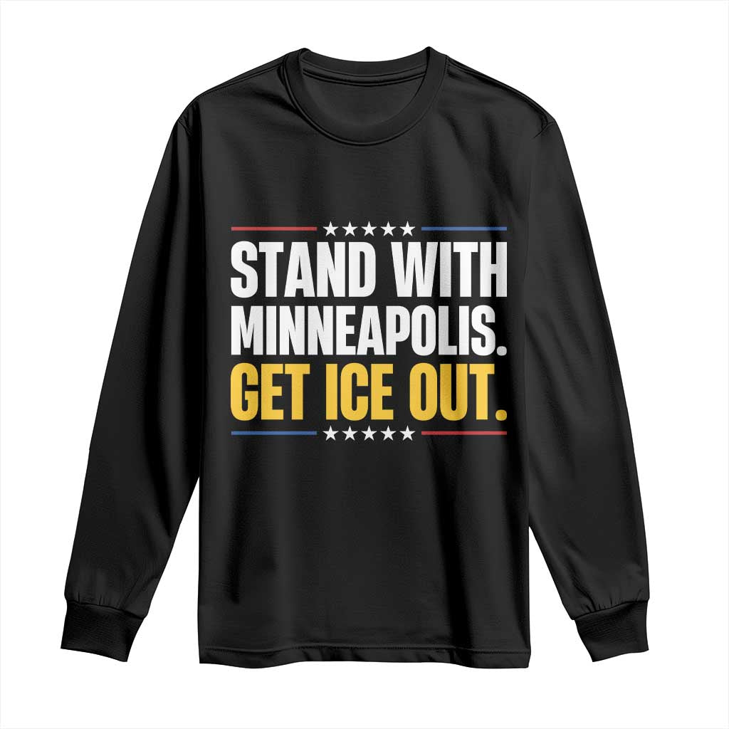 Stand With Minneapolis Long Sleeve Shirt Minnesota Community Support Gift TS12 Black Print Your Wear