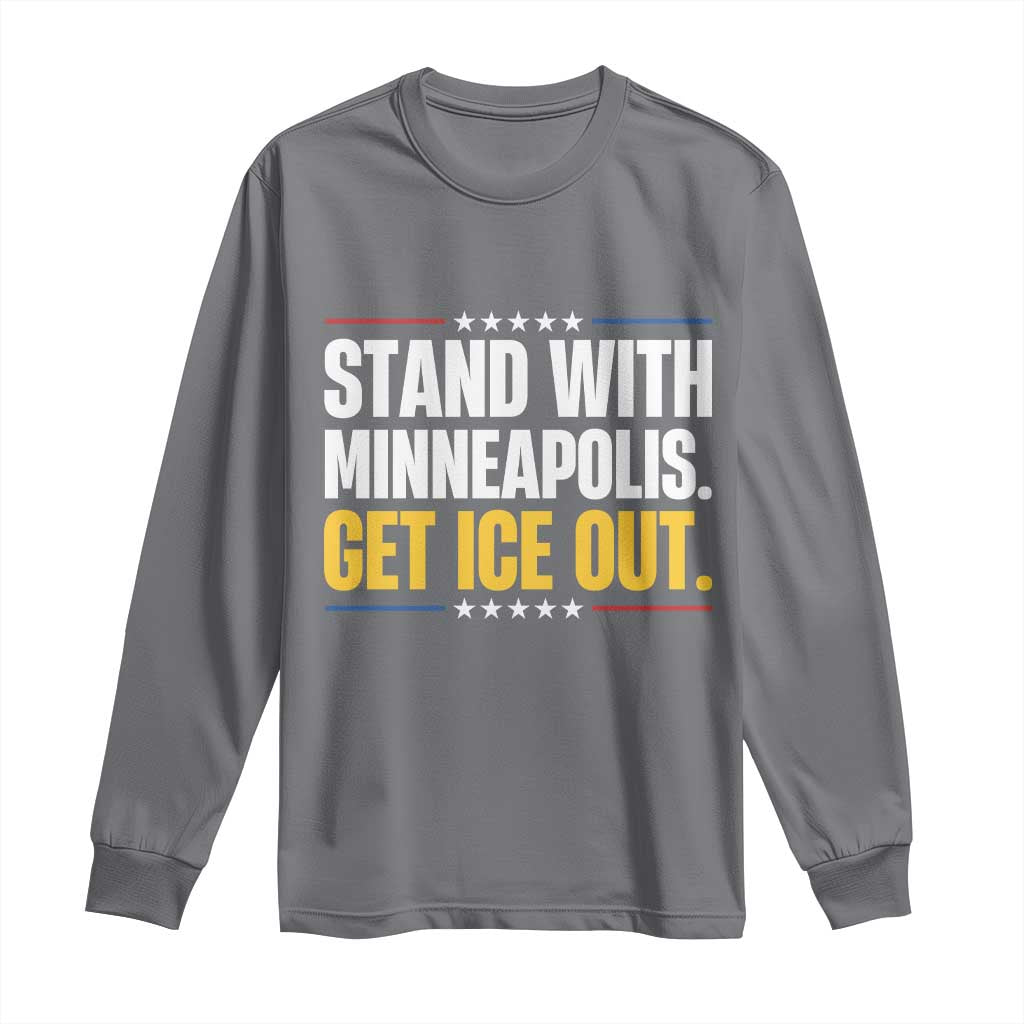 Stand With Minneapolis Long Sleeve Shirt Minnesota Community Support Gift TS12 Charcoal Print Your Wear