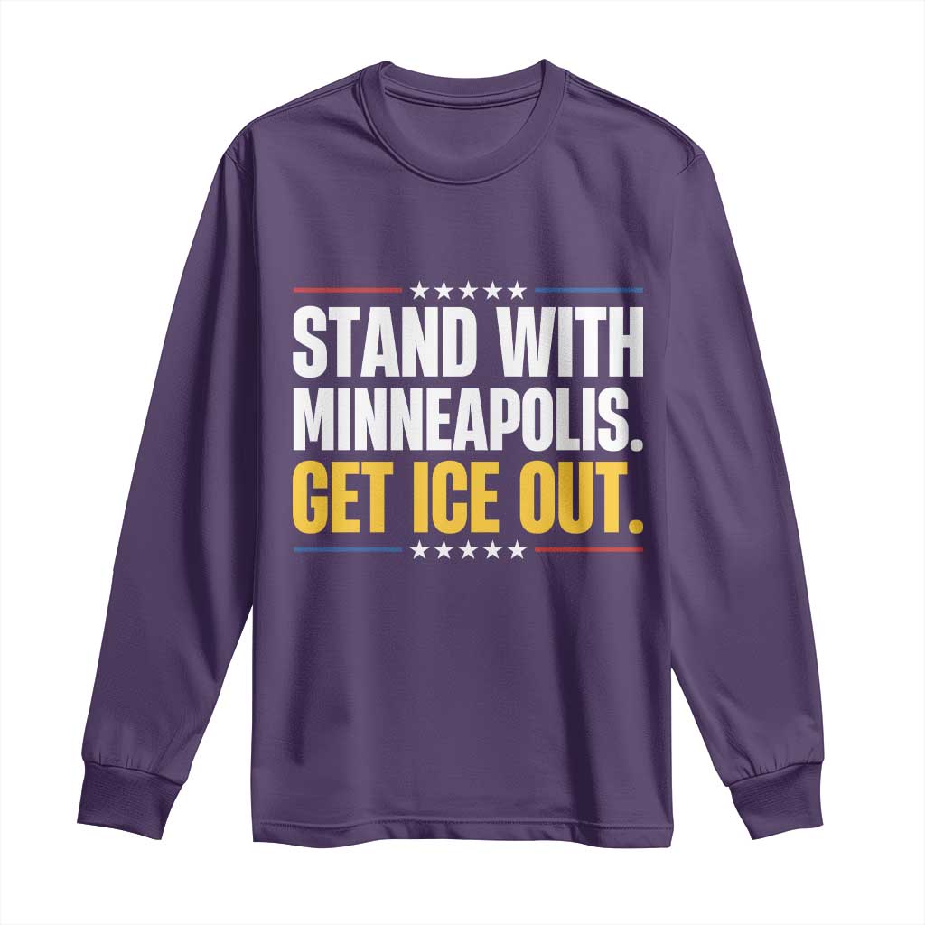 Stand With Minneapolis Long Sleeve Shirt Minnesota Community Support Gift TS12 Purple Print Your Wear