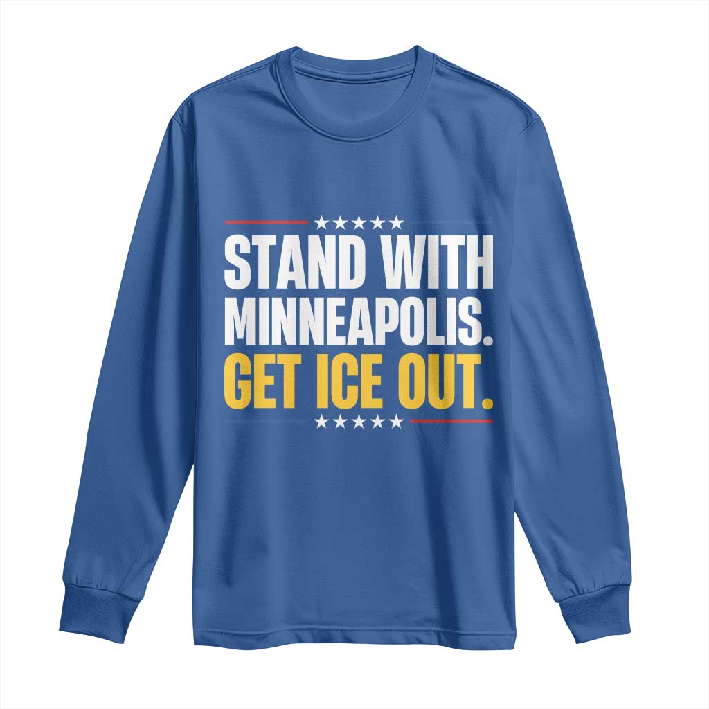 Stand With Minneapolis Long Sleeve Shirt Minnesota Community Support Gift TS12 Royal Blue Print Your Wear