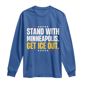 Stand With Minneapolis Long Sleeve Shirt Minnesota Community Support Gift TS12 Royal Blue Print Your Wear