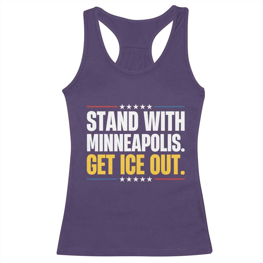 Stand With Minneapolis Racerback Tank Top Minnesota Community Support Gift TS12 Purple Print Your Wear