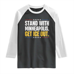 Stand With Minneapolis Raglan Shirt Minnesota Community Support Gift TS12 Black White Print Your Wear