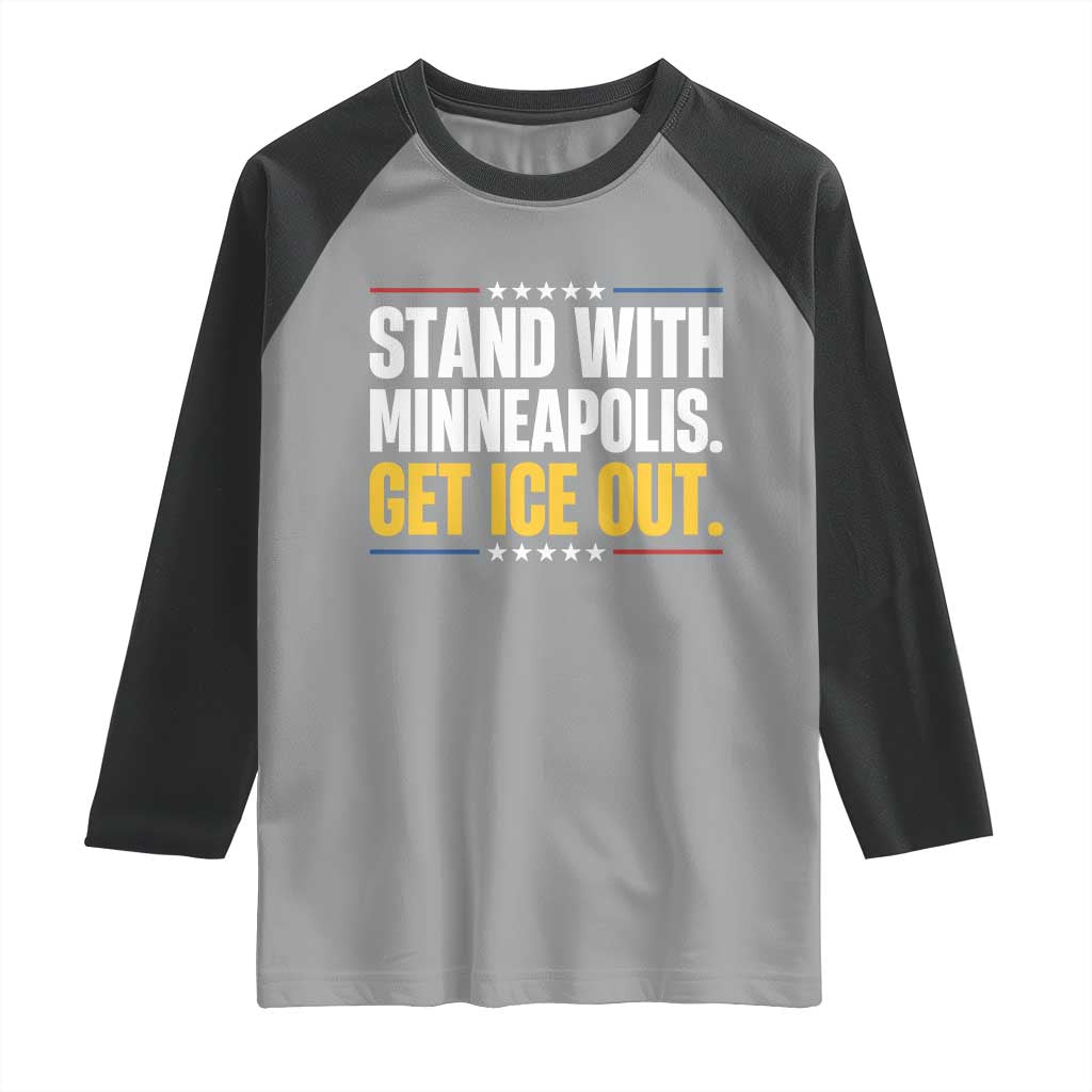 Stand With Minneapolis Raglan Shirt Minnesota Community Support Gift TS12 Sport Gray Black Print Your Wear