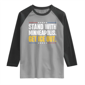 Stand With Minneapolis Raglan Shirt Minnesota Community Support Gift TS12 Sport Gray Black Print Your Wear