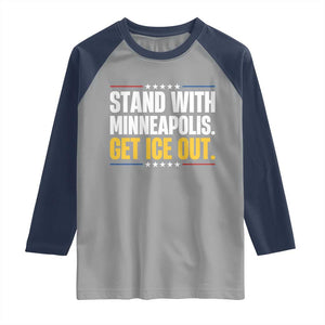 Stand With Minneapolis Raglan Shirt Minnesota Community Support Gift TS12 Sport Gray Navy Print Your Wear