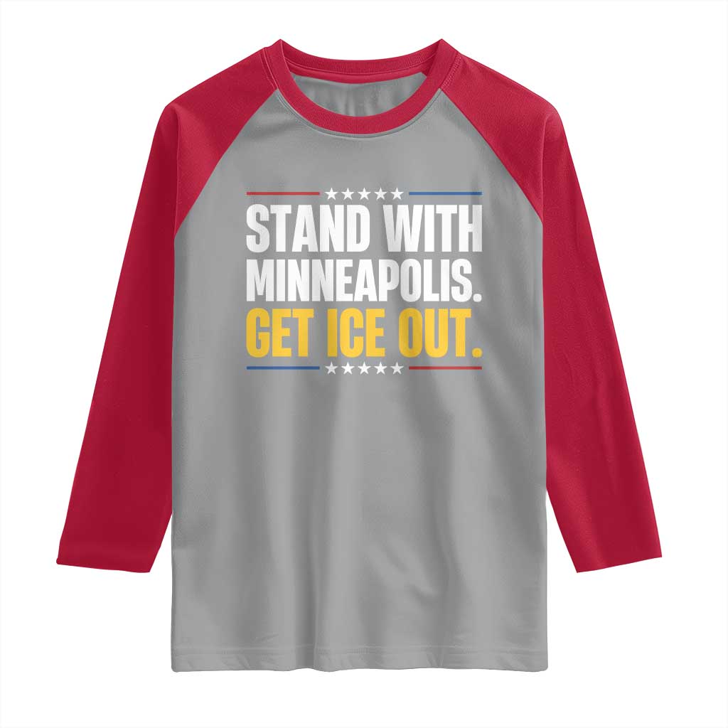 Stand With Minneapolis Raglan Shirt Minnesota Community Support Gift TS12 Sport Gray Red Print Your Wear