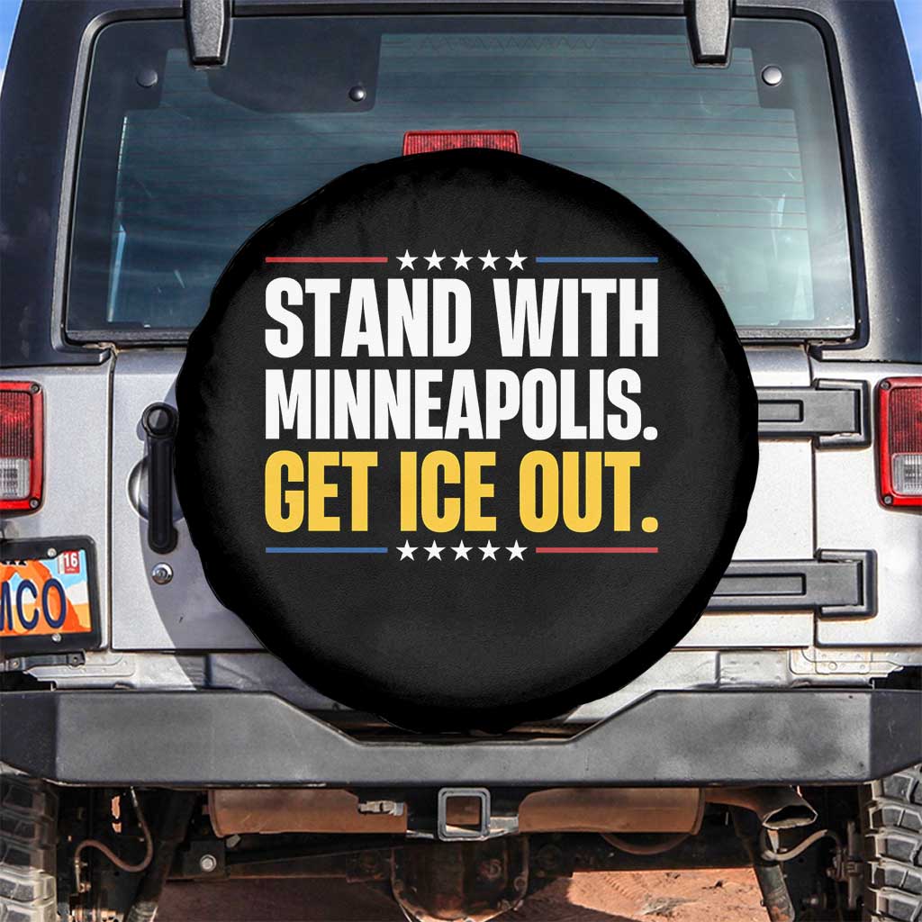 Stand With Minneapolis Spare Tire Cover Minnesota Community Support Gift TS12 No hole Black Print Your Wear