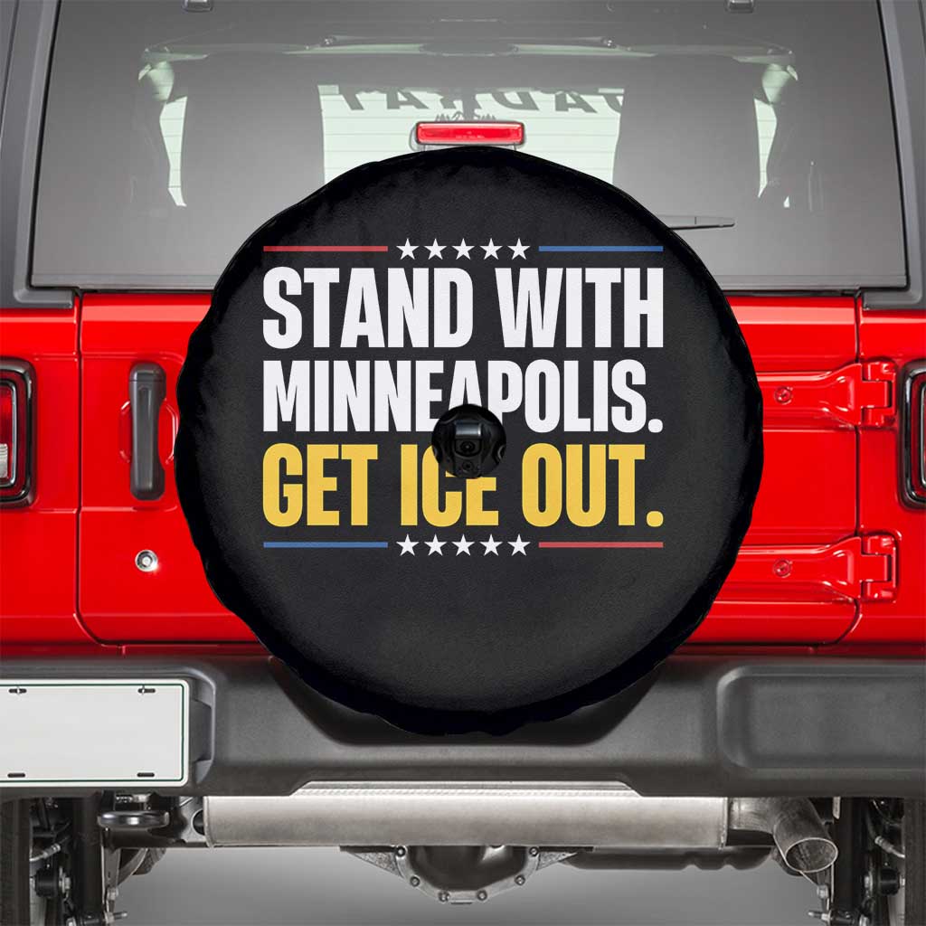 Stand With Minneapolis Spare Tire Cover Minnesota Community Support Gift TS12 Black Print Your Wear