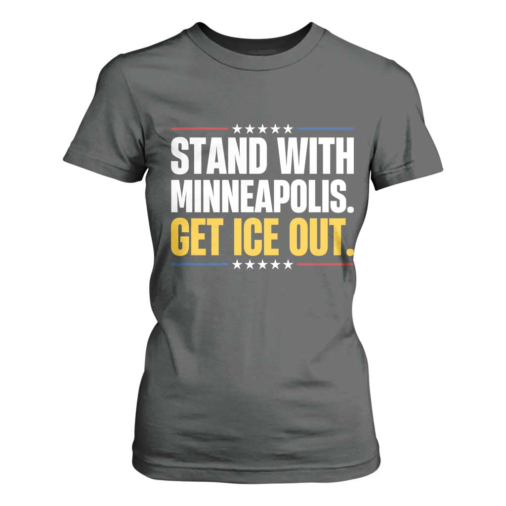 Stand With Minneapolis T Shirt For Women Minnesota Community Support Gift TS12 Dark Heather Print Your Wear