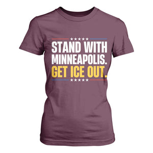 Stand With Minneapolis T Shirt For Women Minnesota Community Support Gift TS12 Maroon Print Your Wear