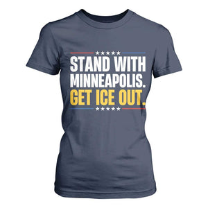 Stand With Minneapolis T Shirt For Women Minnesota Community Support Gift TS12 Navy Print Your Wear