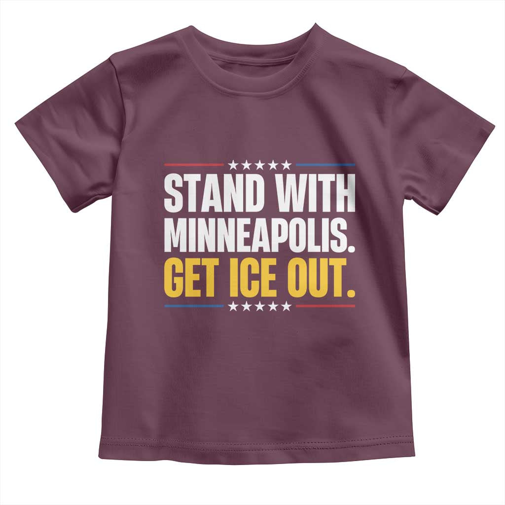 Stand With Minneapolis Toddler T Shirt Minnesota Community Support Gift TS12 Maroon Print Your Wear