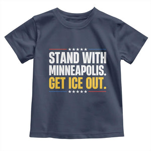 Stand With Minneapolis Toddler T Shirt Minnesota Community Support Gift TS12 Navy Print Your Wear