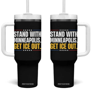 Stand With Minneapolis Tumbler With Handle Minnesota Community Support Gift TS12 One Size: 40 oz Black Print Your Wear