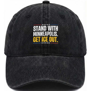 Stand With Minneapolis Washed Cotton Baseball Cap Minnesota Community Support Gift TS12 Print Your Wear