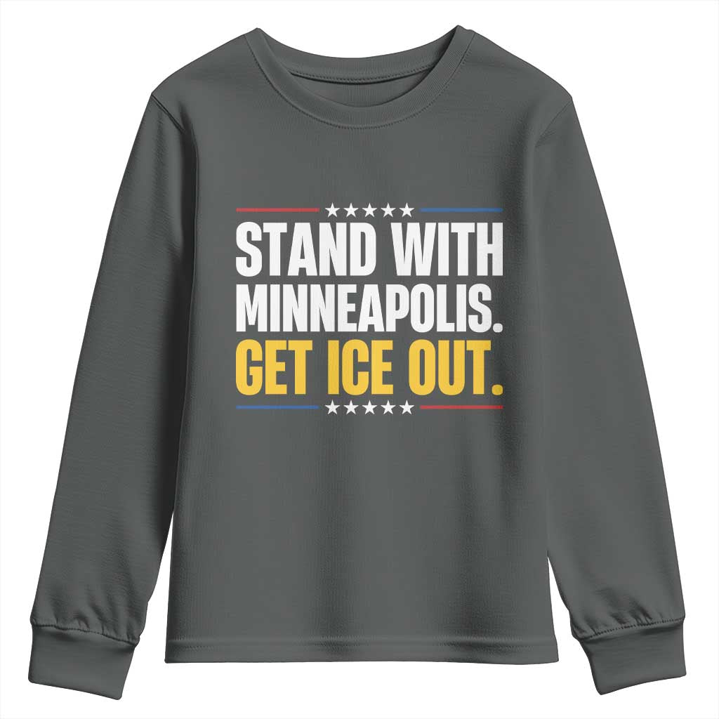 Stand With Minneapolis Youth Sweatshirt Minnesota Community Support Gift TS12 Dark Heather Print Your Wear