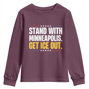 Stand With Minneapolis Youth Sweatshirt Minnesota Community Support Gift TS12 Maroon Print Your Wear