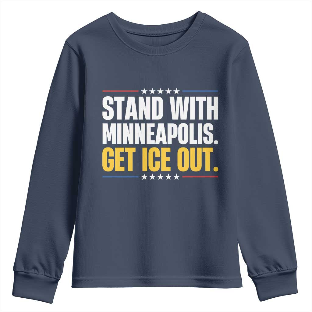 Stand With Minneapolis Youth Sweatshirt Minnesota Community Support Gift TS12 Navy Print Your Wear