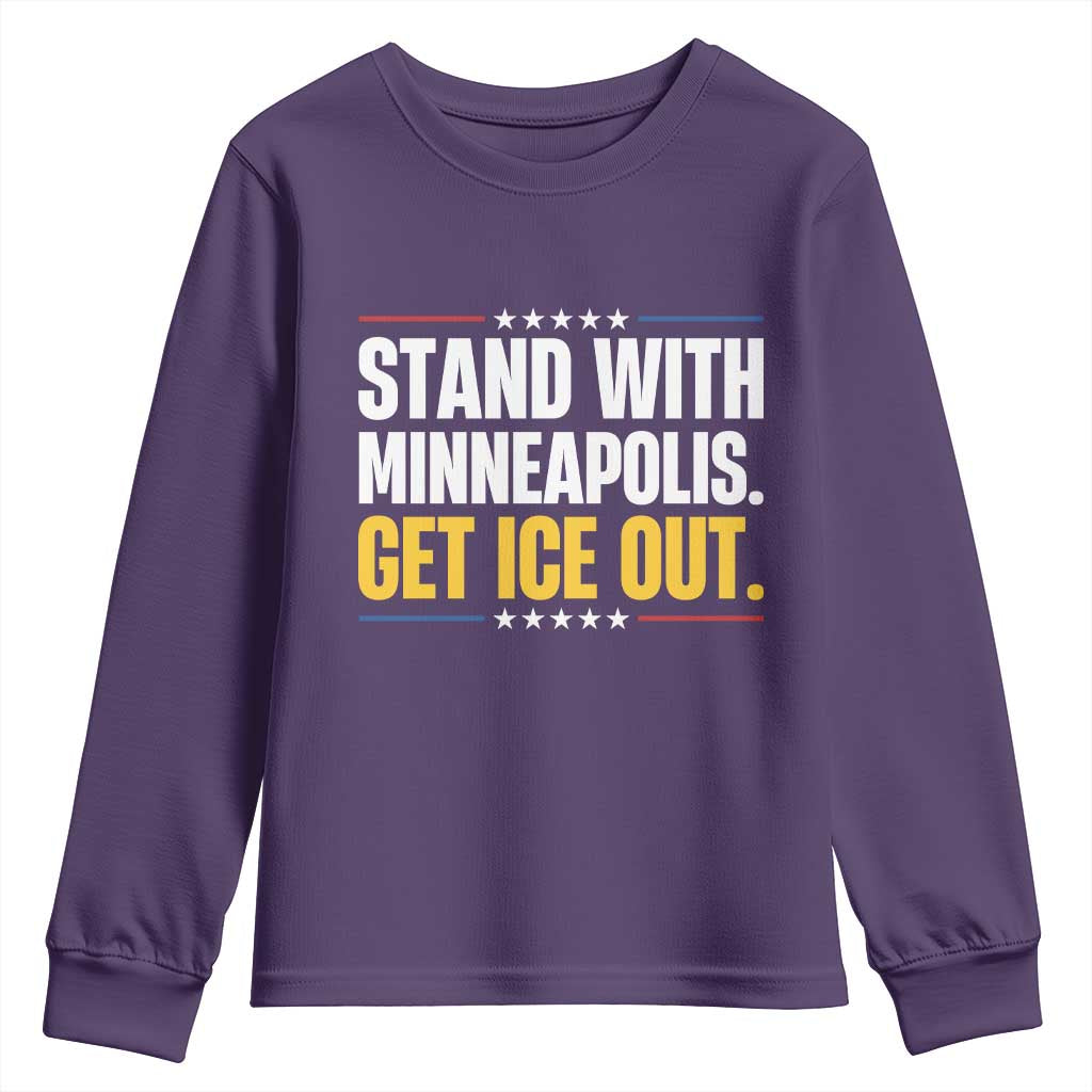 Stand With Minneapolis Youth Sweatshirt Minnesota Community Support Gift TS12 Purple Print Your Wear