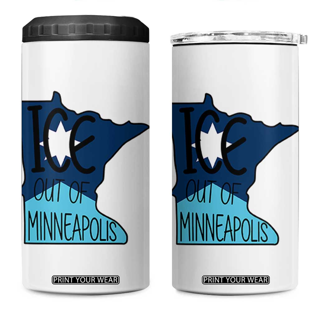 Ice Out Of Minneapolis 4 in 1 Can Cooler Tumbler Minnesota Community Support Gift TS12 One Size: 16 oz White Print Your Wear
